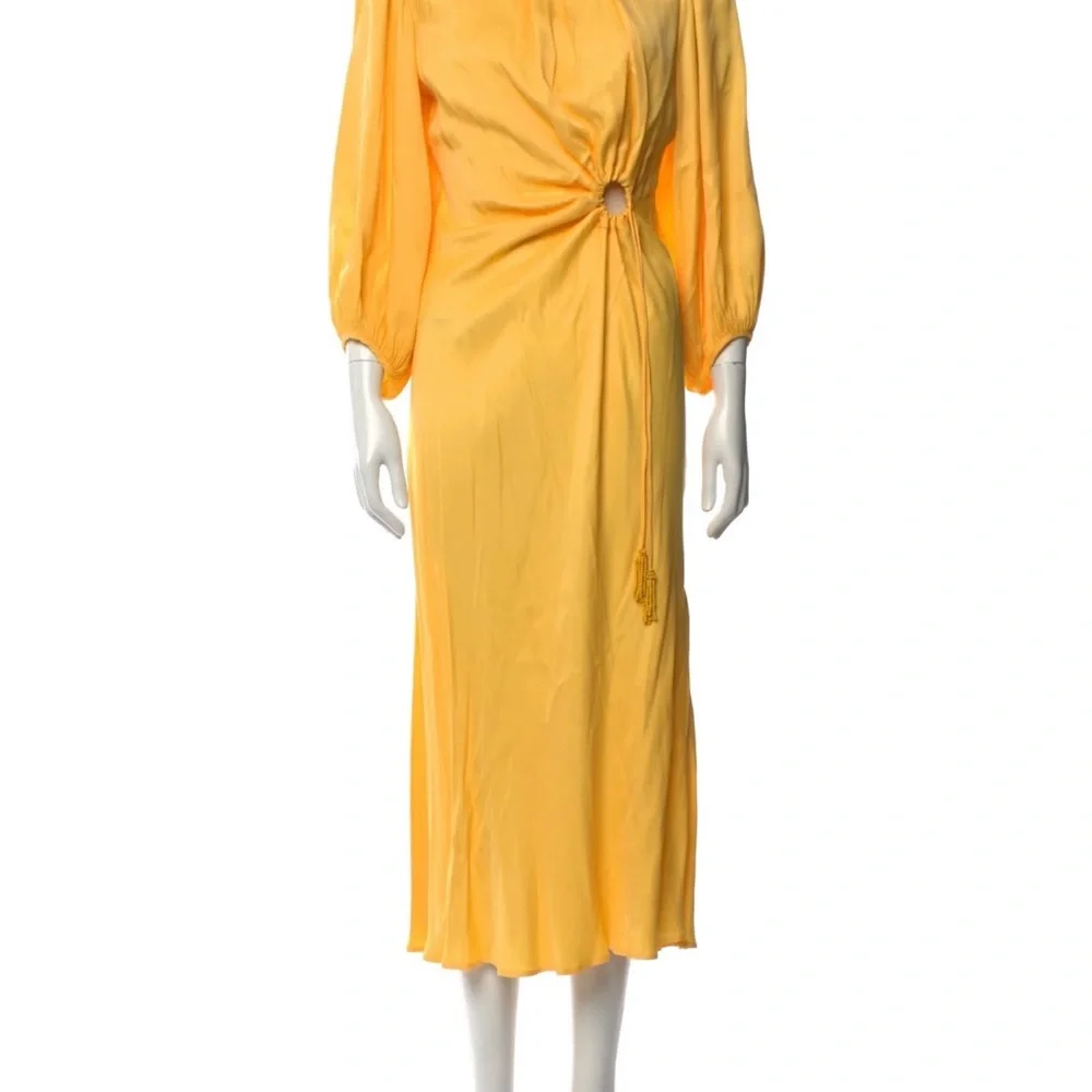 Moving Sale! Everything $30 Farm Rio Yellow Maxi Dress Sz L - Picture 2 of 7